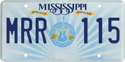 MS license plate MRR115