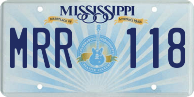 MS license plate MRR118