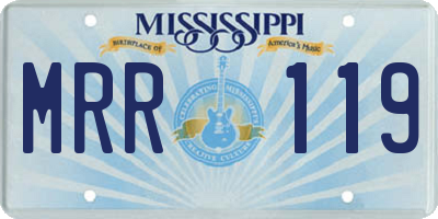 MS license plate MRR119