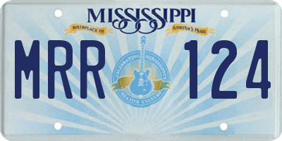 MS license plate MRR124