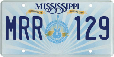 MS license plate MRR129