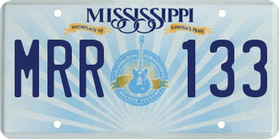 MS license plate MRR133