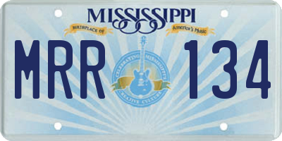 MS license plate MRR134