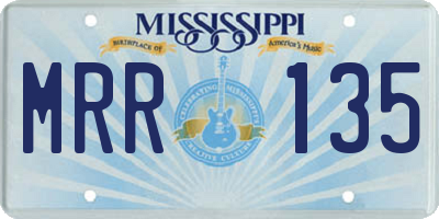 MS license plate MRR135