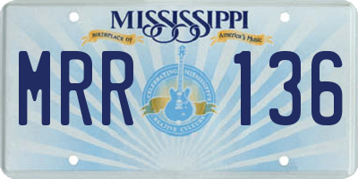 MS license plate MRR136
