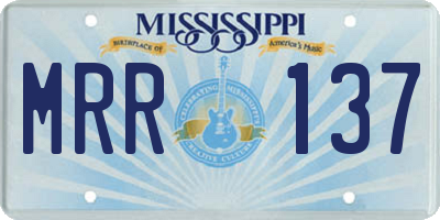 MS license plate MRR137