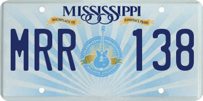 MS license plate MRR138