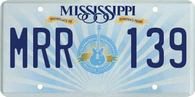 MS license plate MRR139