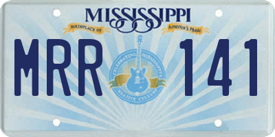 MS license plate MRR141
