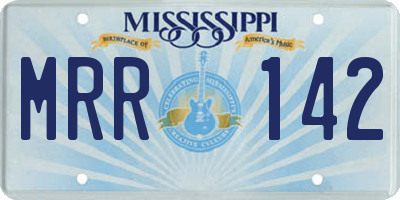 MS license plate MRR142