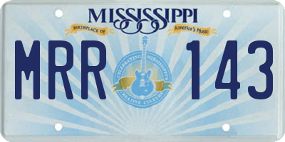 MS license plate MRR143