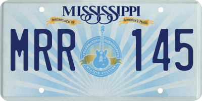 MS license plate MRR145