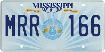 MS license plate MRR166
