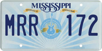 MS license plate MRR172
