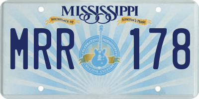 MS license plate MRR178
