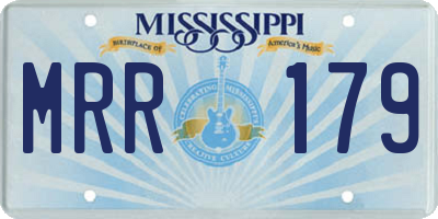 MS license plate MRR179
