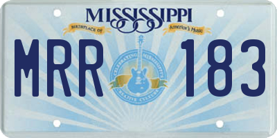 MS license plate MRR183
