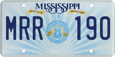 MS license plate MRR190
