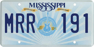 MS license plate MRR191