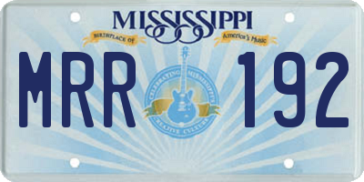 MS license plate MRR192