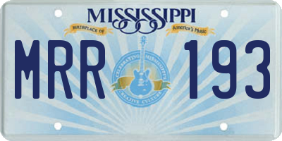 MS license plate MRR193