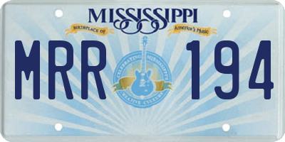 MS license plate MRR194