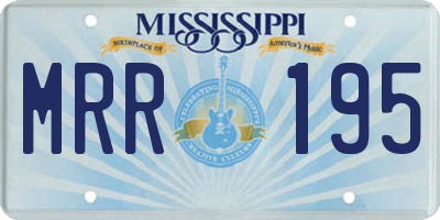 MS license plate MRR195