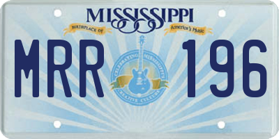 MS license plate MRR196