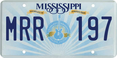 MS license plate MRR197