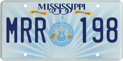 MS license plate MRR198