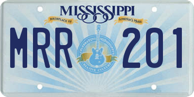 MS license plate MRR201