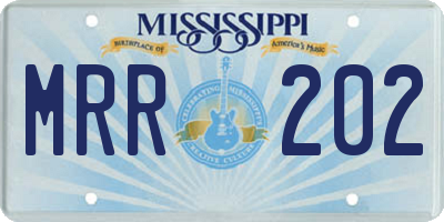 MS license plate MRR202