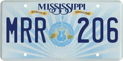 MS license plate MRR206
