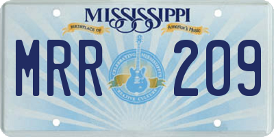 MS license plate MRR209