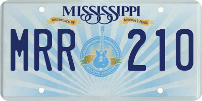MS license plate MRR210