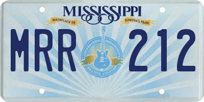 MS license plate MRR212