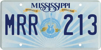 MS license plate MRR213