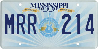 MS license plate MRR214