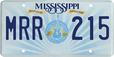 MS license plate MRR215