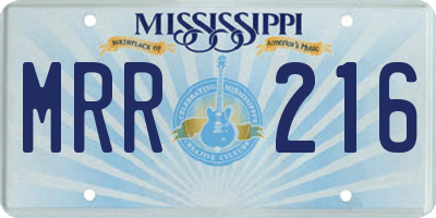 MS license plate MRR216