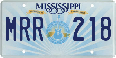MS license plate MRR218