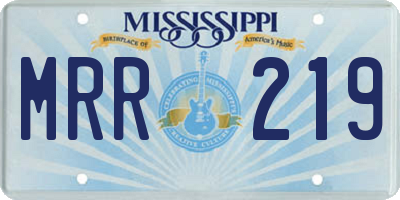 MS license plate MRR219