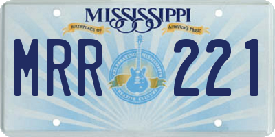 MS license plate MRR221