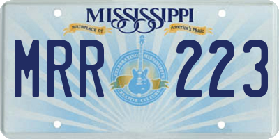 MS license plate MRR223