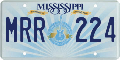 MS license plate MRR224