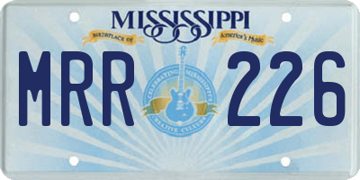 MS license plate MRR226