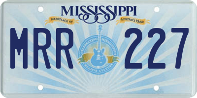 MS license plate MRR227