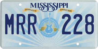 MS license plate MRR228