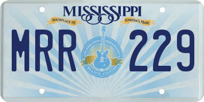 MS license plate MRR229