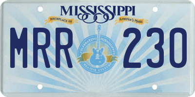 MS license plate MRR230